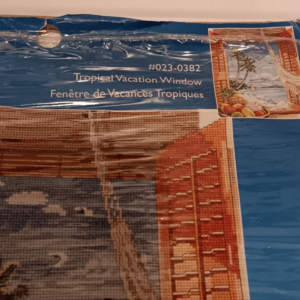Janlynn 'Tropical Vacation Window' Counted Cross Stitch Kit. The kit includes - Picture 3 of 4